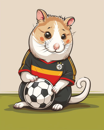 Malen nach Zahlen -   Hamster mit Fußball