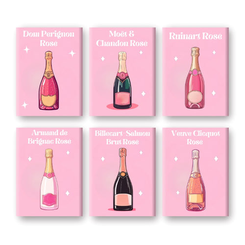 Malen nach Zahlen – 6 Mini-Gemälde | Champagner Rosé-Set