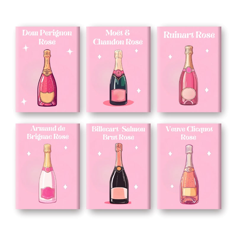 Malen nach Zahlen – 6 Mini Gemälde | Champagner Rosé Set