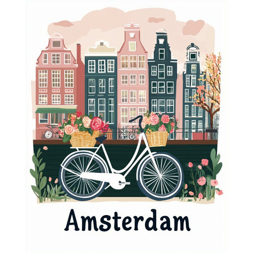 Malen nach Zahlen - Amsterdam Reiseposter