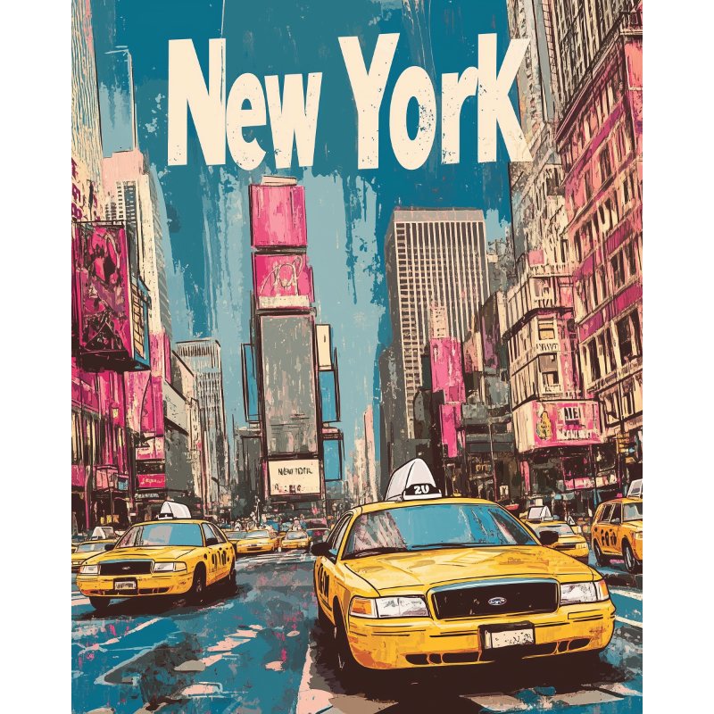 Malen nach Zahlen   New York Reiseposter