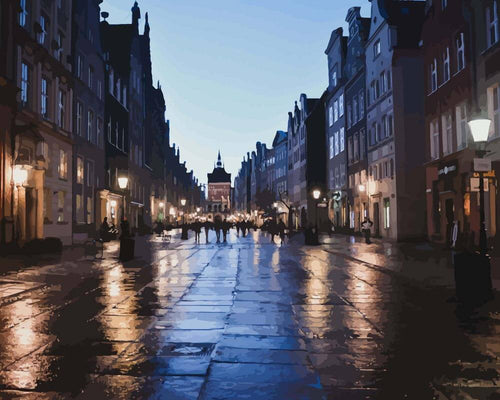 Malen nach Zahlen - Straße nach dem Regen