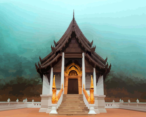 Malen nach Zahlen - Thai Tempel